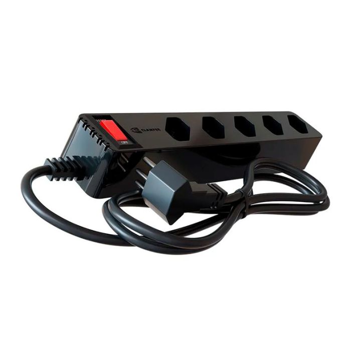 Filtro de Linha DPS Clamper iClamper Energia 5 Tomadas LCF, 1m, Preto, 023459