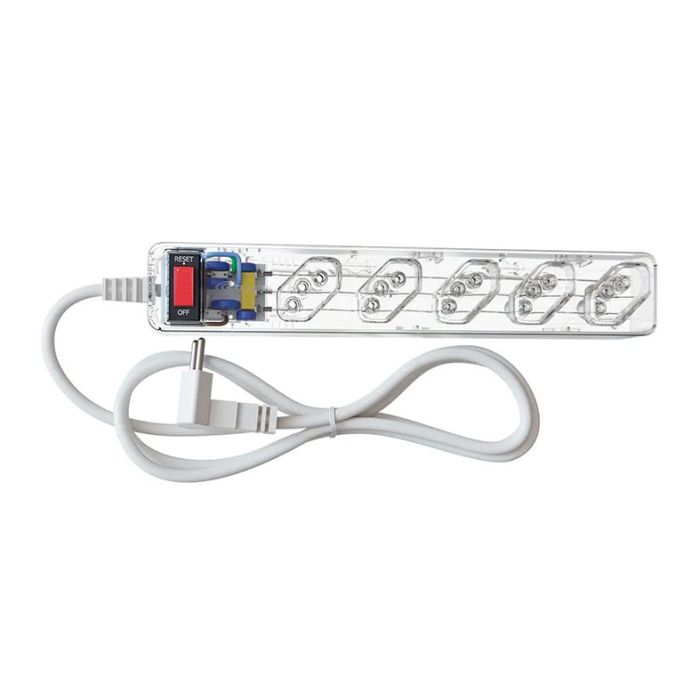 Filtro de Linha DPS Clamper iClamper Energia 5 Tomadas LCF, 1m, Transparente, 023460