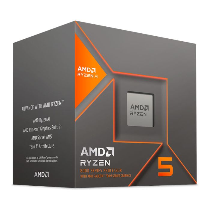 Processador AMD Ryzen 5 8600G, 6-Core, 12-Threads, 4.3GHz (5.0GHz Turbo), Cache 22MB, AM5, 100-100001237BOX