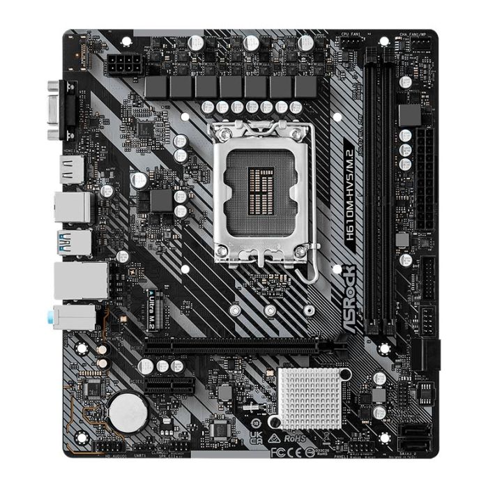 Placa Mae ASRock H610M-HVS/M.2 R2.0, Socket LGA1700, M-ATX, Chipset Intel H610, H610M-HVS-M.2-R2