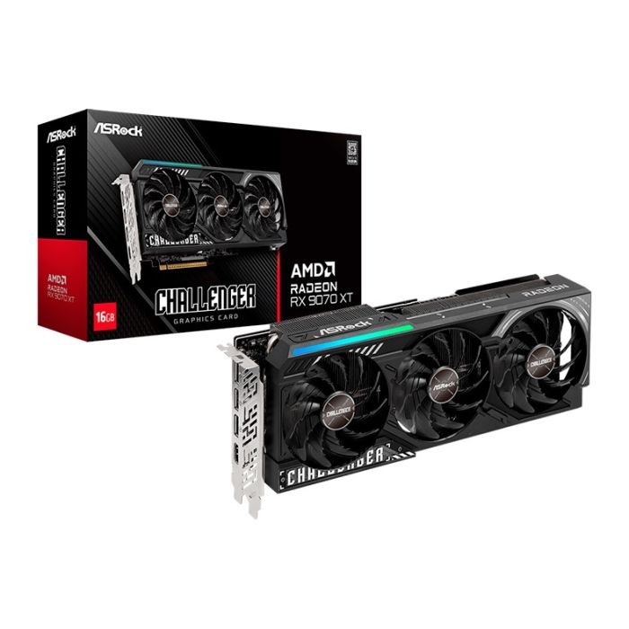 Placa de Video AsRock Radeon RX 9070 XT Challenger, 16GB, GDDR6, 256-bit, 90-GA61ZZ-00UANF