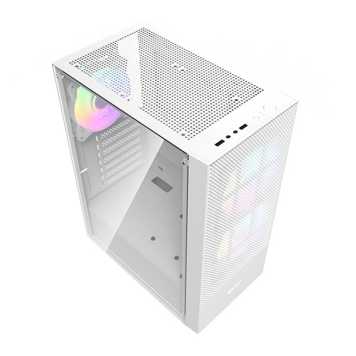 Gabinete Gamer Aigo Darkflash A290 Mesh, ARGB, Lateral de Vidro, Com 3 Fans, Branco, A290-MESH-WH-3F