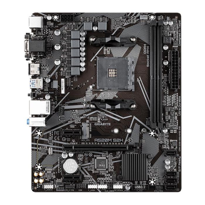 Placa Mae Gigabyte A520M S2H DDR4 Socket AM4 Chipset AMD A520, A520M-S2H
