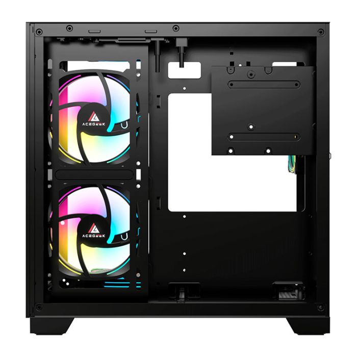 Gabinete Gamer Acegeek Aquarium M345, Mid-Tower, Lateral de Vidro, Preto, AG-AQUARIUM-M345-BK