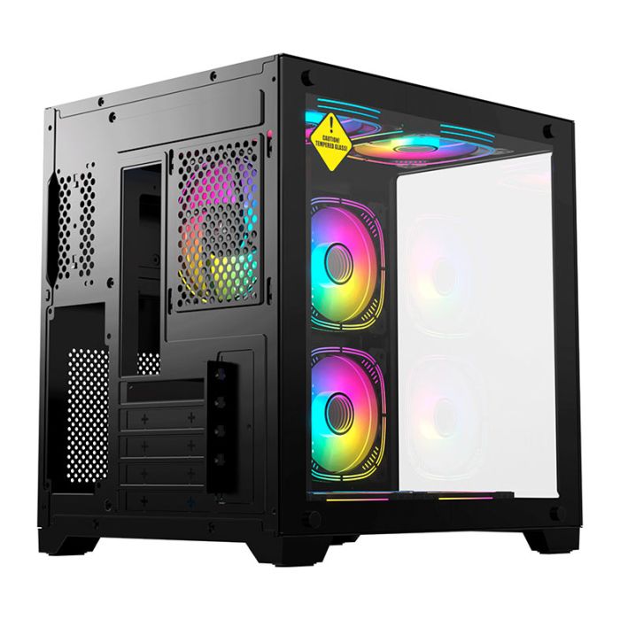 Gabinete Gamer Acegeek Aquarium M345, Mid-Tower, Lateral de Vidro, Preto, AG-AQUARIUM-M345-BK