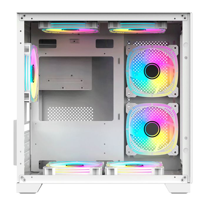 Gabinete Gamer Acegeek Aquarium M345, Mid-Tower, Lateral de Vidro, Branco, AG-AQUARIUM-M345-WH
