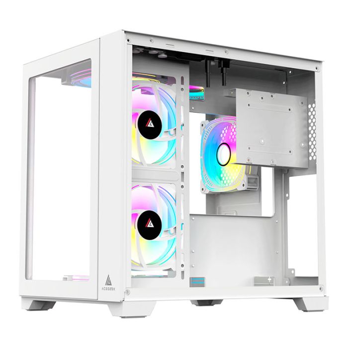 Gabinete Gamer Acegeek Aquarium M345, Mid-Tower, Lateral de Vidro, Branco, AG-AQUARIUM-M345-WH