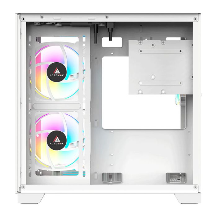 Gabinete Gamer Acegeek Aquarium M345, Mid-Tower, Lateral de Vidro, Branco, AG-AQUARIUM-M345-WH