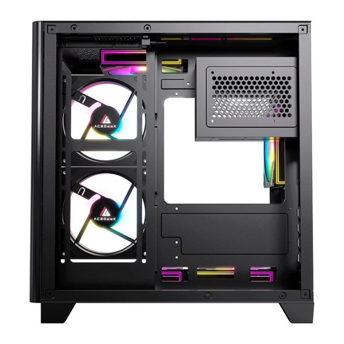 Gabinete Gamer Acegeek Arcane, Mid-Tower, Lateral de Vidro, Preto, AG-ARCANE-BK