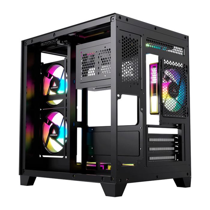 Gabinete Gamer Acegeek Arcane, Mid-Tower, Lateral de Vidro, Preto, AG-ARCANE-BK