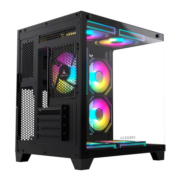 Gabinete Gamer Acegeek Arcane, Mid-Tower, Lateral de Vidro, Preto, AG-ARCANE-BK