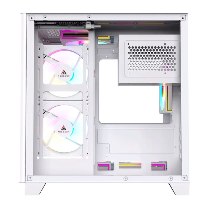 Gabinete Gamer Acegeek Arcane, Mid-Tower, Lateral de Vidro, Branco, AG-ARCANE-WH