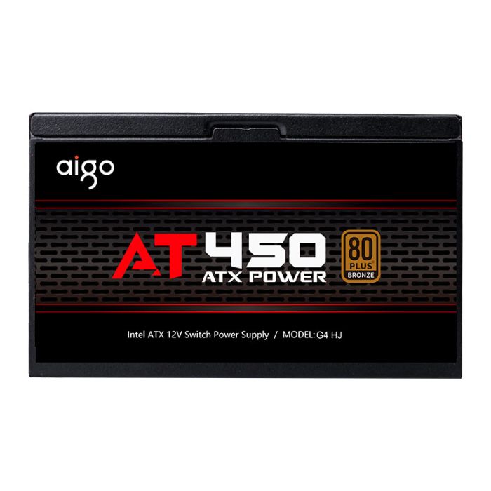 Fonte Aigo Darkflash AT450, 450W, 80 Plus Bronze, PFC ativo, Preto, AG-AT450-BK