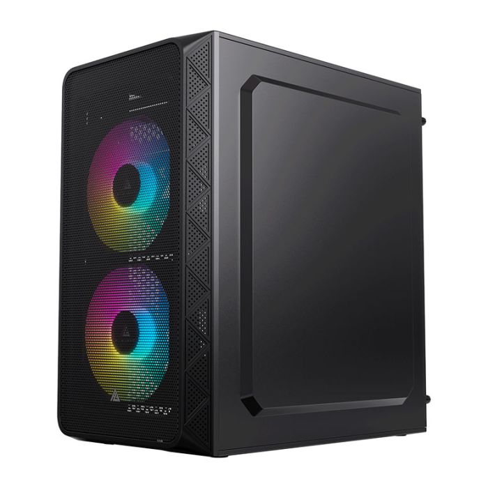 Gabinete Gamer Acegeek Aviator, Mini-Tower, Lateral de Acrilico, Com 2 Fans, Preto, AG-AVIATOR-BK-I2F