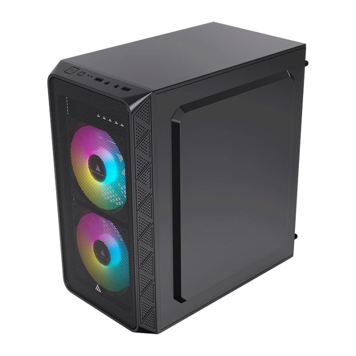 Gabinete Gamer Acegeek Aviator, Mini-Tower, Lateral de Acrilico, Com 2 Fans, Preto, AG-AVIATOR-BK-I2F