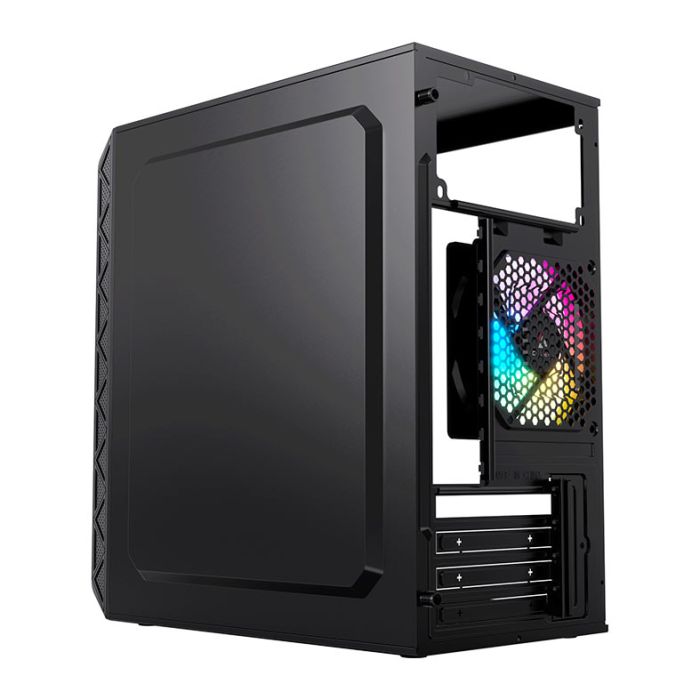 Gabinete Gamer Acegeek Aviator, Mini-Tower, Lateral de Acrilico, Com 2 Fans, Preto, AG-AVIATOR-BK-I2F