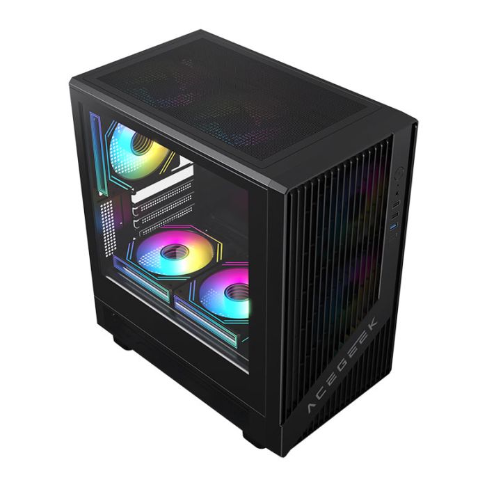 Gabinete Gamer Acegeek Blade, Mid-Tower, Lateral de Vidro, Preto, AG-BLADE-BK