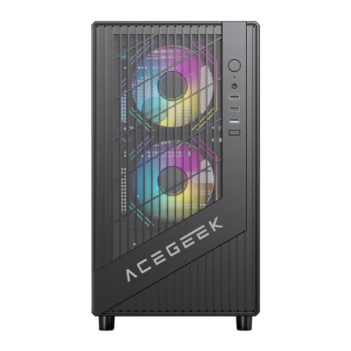 Gabinete Gamer Acegeek Blade, Mid-Tower, Lateral de Vidro, Preto, AG-BLADE-BK