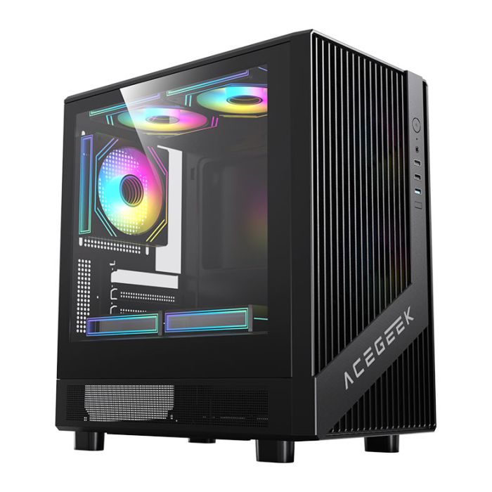 Gabinete Gamer Acegeek Blade, Mid-Tower, Lateral de Vidro, Preto, AG-BLADE-BK