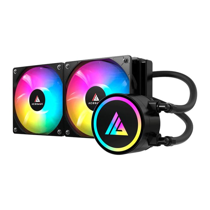 Water Cooler Acegeek E240, Rainbow, 240mm, Preto, AG-E240-BK