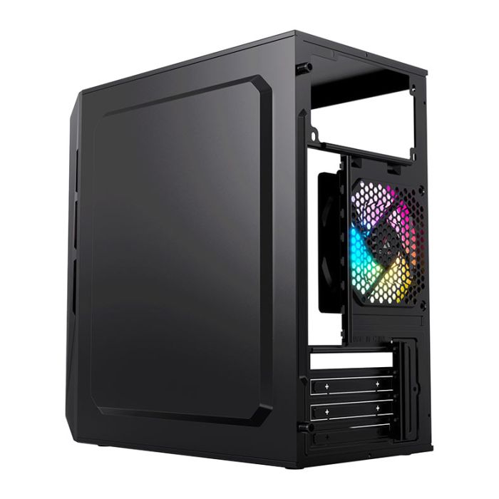 Gabinete Gamer Acegeek Forge, Mini-Tower, Lateral de Vidro, Com 2 Fans, Preto, AG-FORGE-BK-I2F