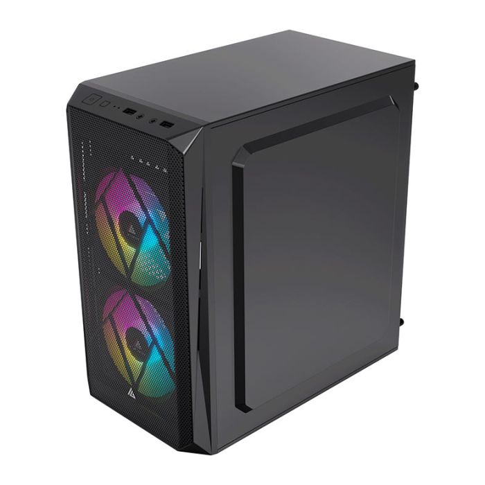 Gabinete Gamer Acegeek Forge, Mini-Tower, Lateral de Vidro, Com 2 Fans, Preto, AG-FORGE-BK-I2F