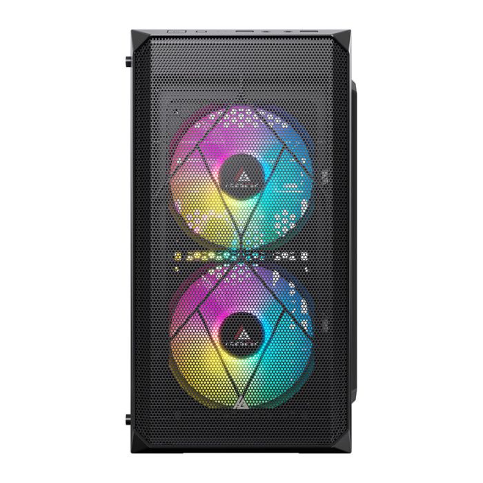 Gabinete Gamer Acegeek Forge, Mini-Tower, Lateral de Vidro, Com 2 Fans, Preto, AG-FORGE-BK-I2F