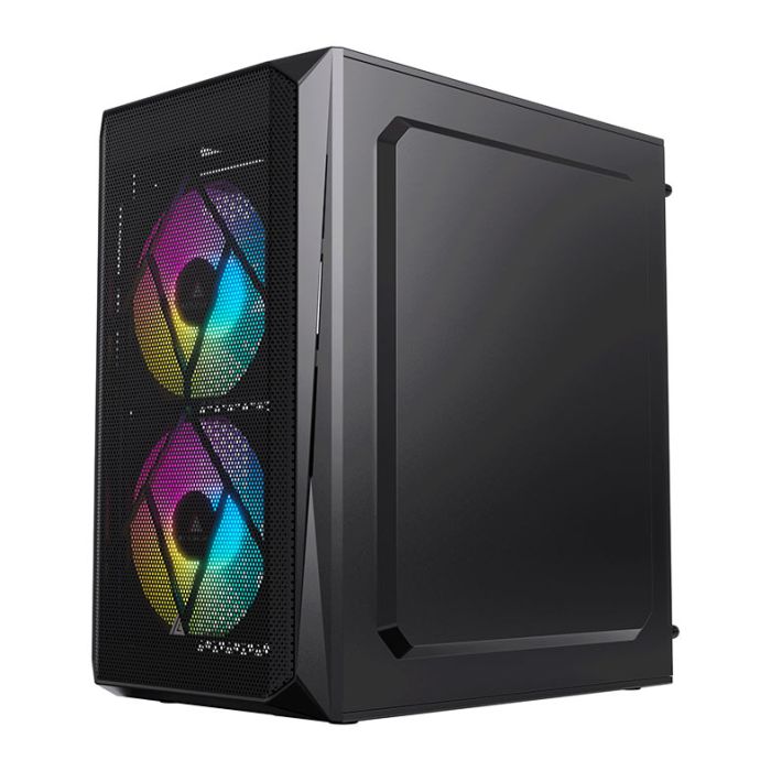 Gabinete Gamer Acegeek Forge, Mini-Tower, Lateral de Vidro, Com 2 Fans, Preto, AG-FORGE-BK-I2F
