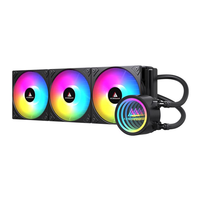 Water Cooler Acegeek FrostWorld, ARGB, 360mm, Preto, AG-FROSTWORLD360-BK