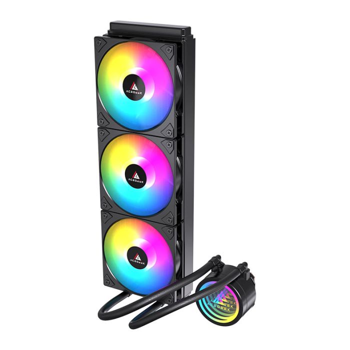 Water Cooler Acegeek FrostWorld, ARGB, 360mm, Preto, AG-FROSTWORLD360-BK