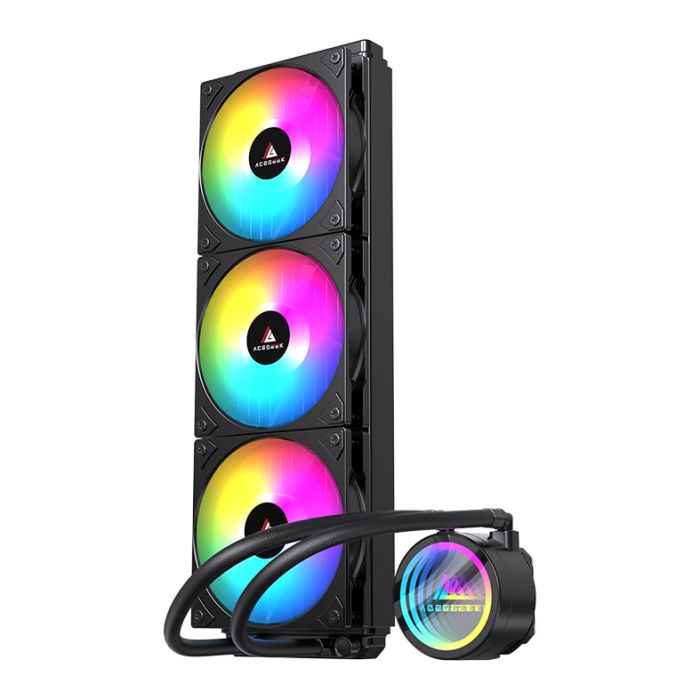 Water Cooler Acegeek FrostWorld, ARGB, 360mm, Preto, AG-FROSTWORLD360-BK