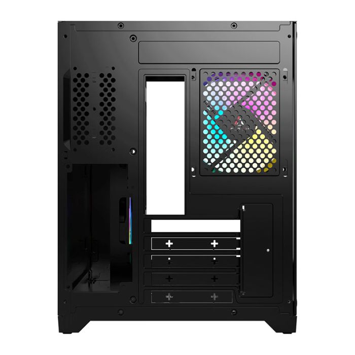 Gabinete Gamer Acegeek Gimli, Rainbow, Mid-Tower, Lateral de Vidro, Com 3 Fans, Preto, AG-GIMLI-BK-3F