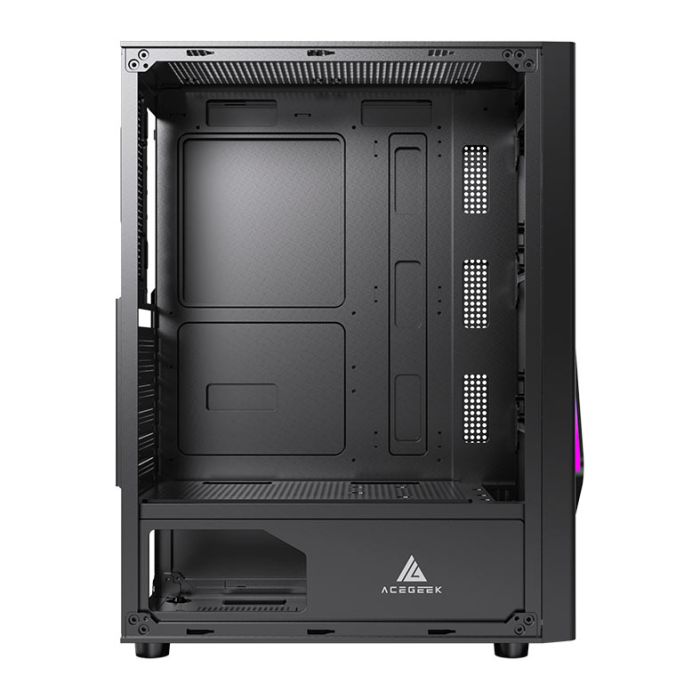 Gabinete Gamer Acegeek Lumix, Mid-Tower, Lateral de Vidro, Preto, AG-LUMIX-BK