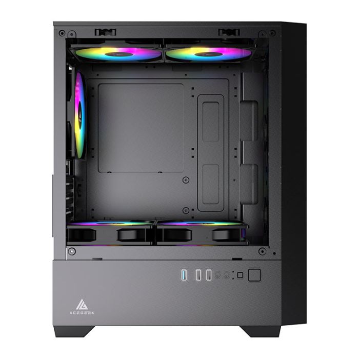 Gabinete Gamer Acegeek Matrix, Mid-Tower, Lateral de Vidro, Preto, AG-MATRIX-BK