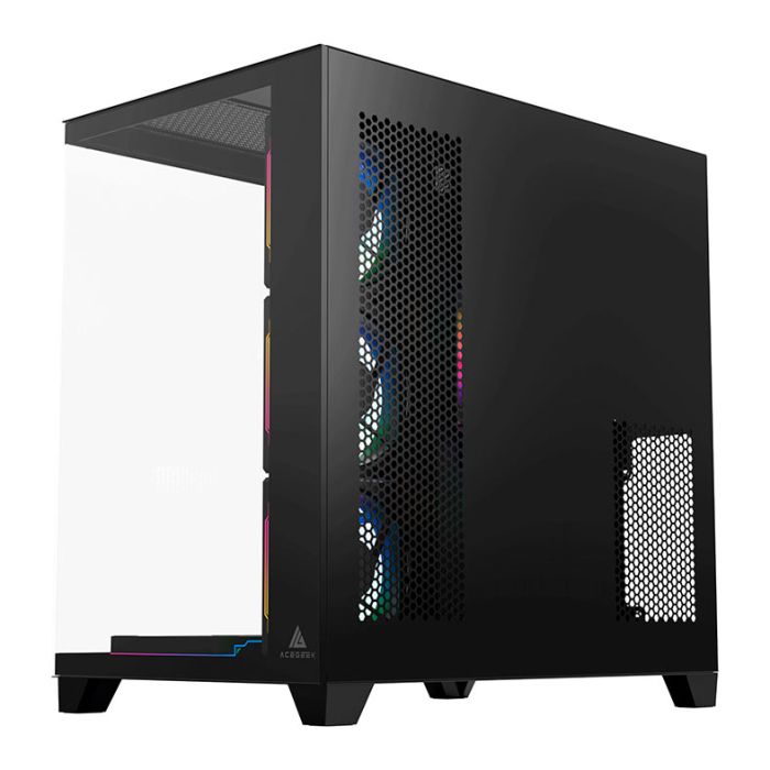 Gabinete Gamer Acegeek Mercury R425, Mid-Tower, Lateral de Vidro, Preto, AG-MERCURY-R425-BK