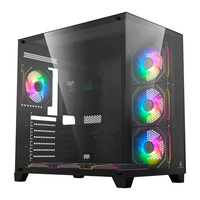 Gabinete Gamer Acegeek Mercury R425, Mid-Tower, Lateral de Vidro, Preto, AG-MERCURY-R425-BK