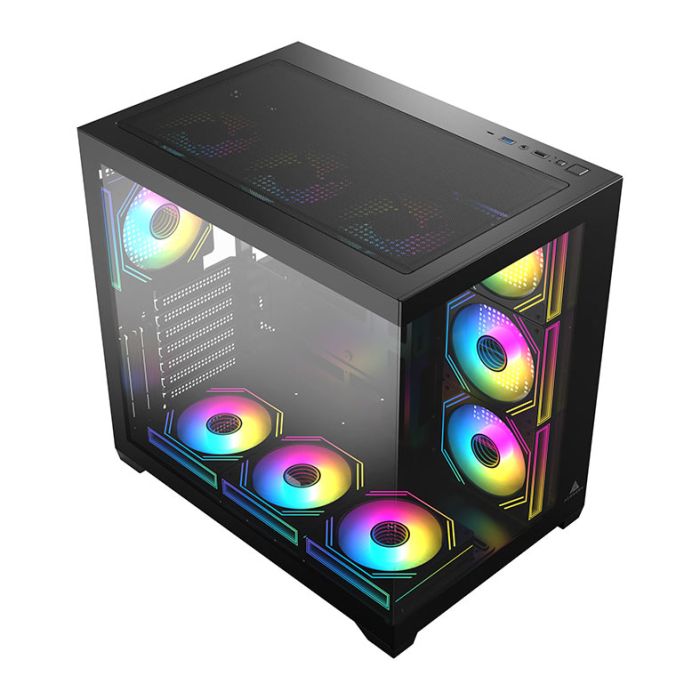 Gabinete Gamer Acegeek Omniview, Mid-Tower, Lateral de Vidro, Preto, AG-OMNIVIEW-BK