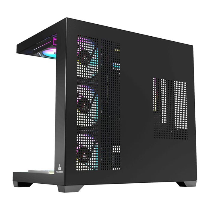 Gabinete Gamer Acegeek Omniview, Mid-Tower, Lateral de Vidro, Preto, AG-OMNIVIEW-BK