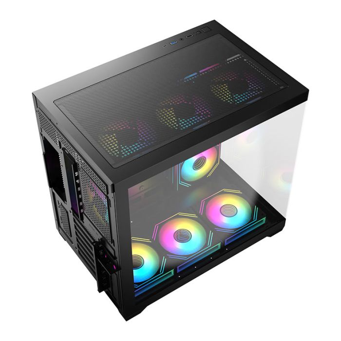 Gabinete Gamer Acegeek Omniview, Mid-Tower, Lateral de Vidro, Preto, AG-OMNIVIEW-BK