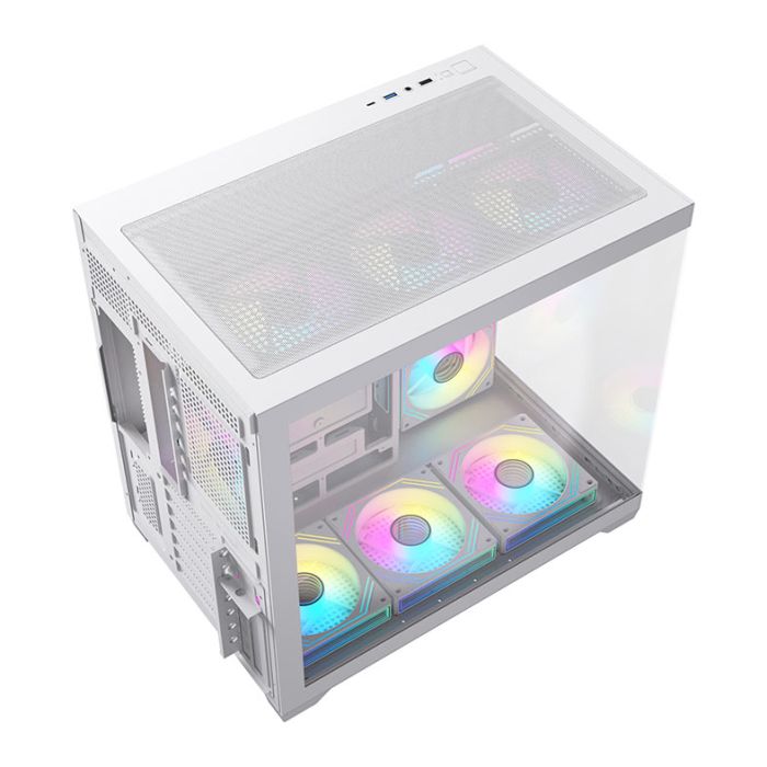 Gabinete Gamer Acegeek Omniview, Mid-Tower, Lateral de Vidro, Branco, AG-OMNIVIEW-WH