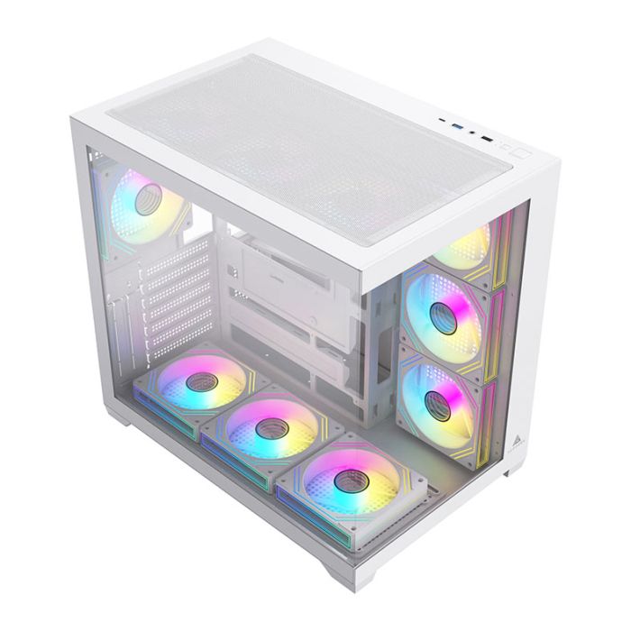 Gabinete Gamer Acegeek Omniview, Mid-Tower, Lateral de Vidro, Branco, AG-OMNIVIEW-WH