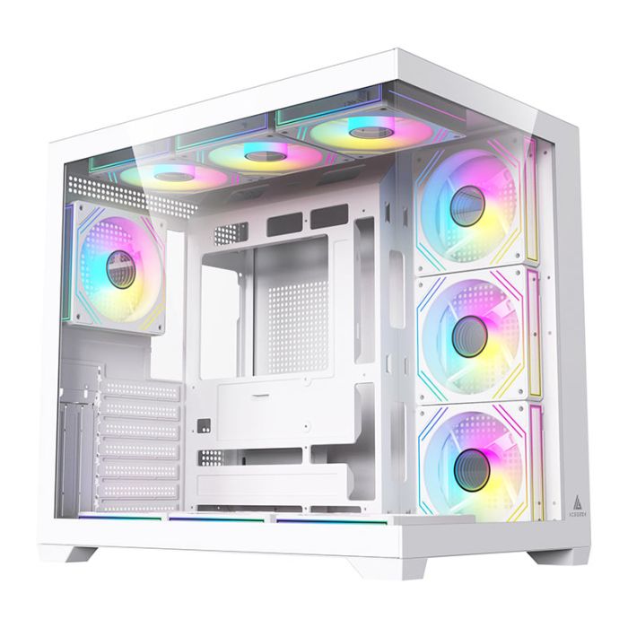 Gabinete Gamer Acegeek Omniview, Mid-Tower, Lateral de Vidro, Branco, AG-OMNIVIEW-WH
