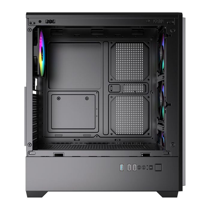 Gabinete Gamer Acegeek Qube Mesh, Mid-Tower, Lateral de Vidro, Preto, AG-QUBE-BK