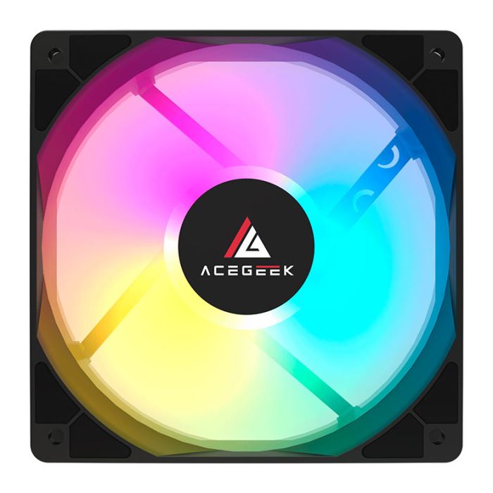 Kit Ventoinhas Acegeek RW12 5x1, Rainbow, 5x120mm, Preto, AG-RW12-5X1-BK