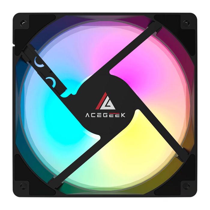 Kit Ventoinhas Acegeek RW12 5x1, Rainbow, 5x120mm, Preto, AG-RW12-5X1-BK