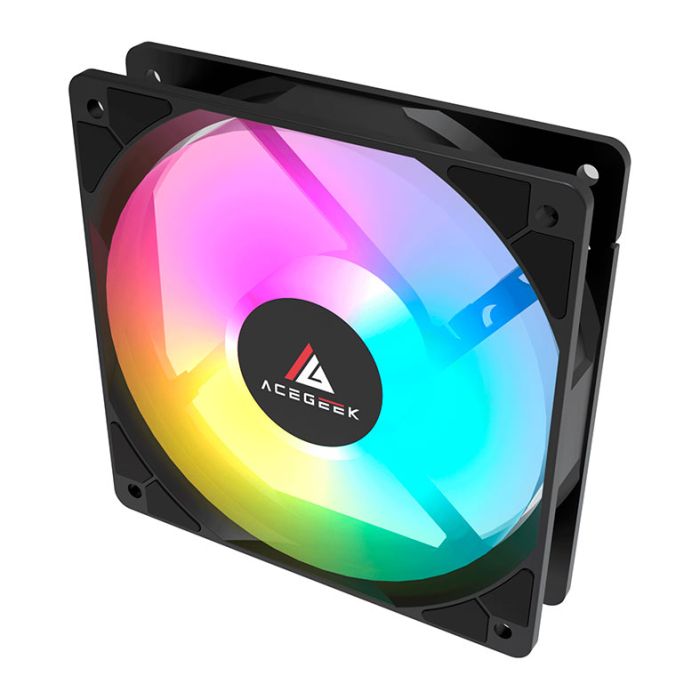 Kit Ventoinhas Acegeek RW12 5x1, Rainbow, 5x120mm, Preto, AG-RW12-5X1-BK