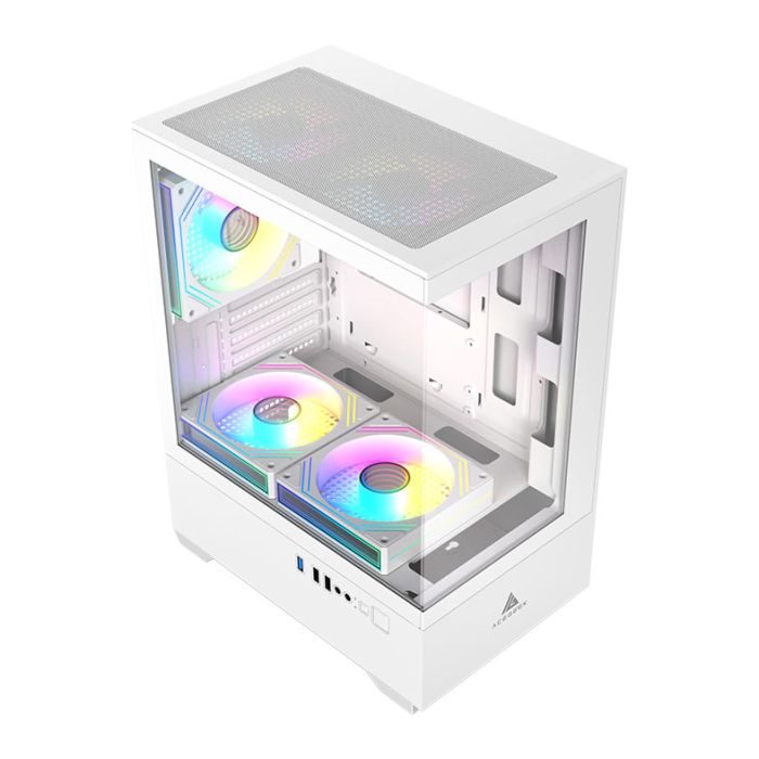Gabinete Gamer Acegeek Shadow, Mini-Tower, Lateral de Vidro, Branco, AG-SHADOW-WH