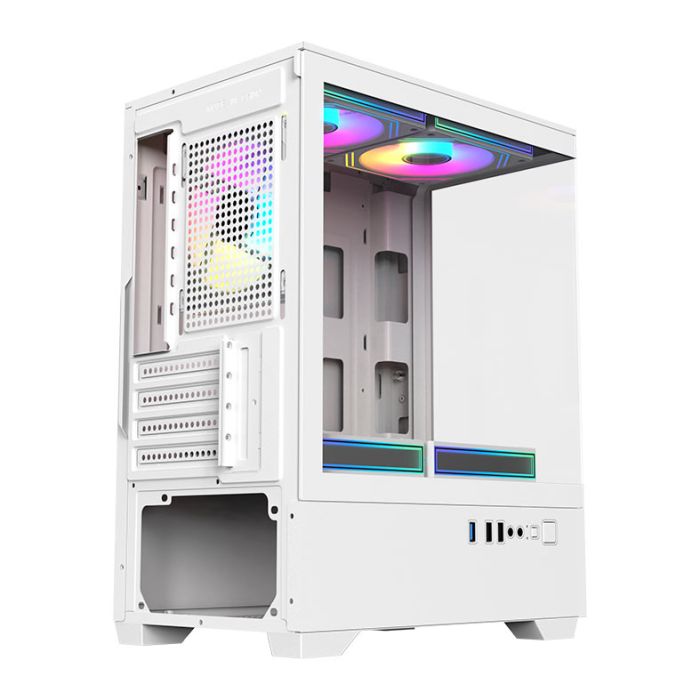 Gabinete Gamer Acegeek Shadow, Mini-Tower, Lateral de Vidro, Branco, AG-SHADOW-WH