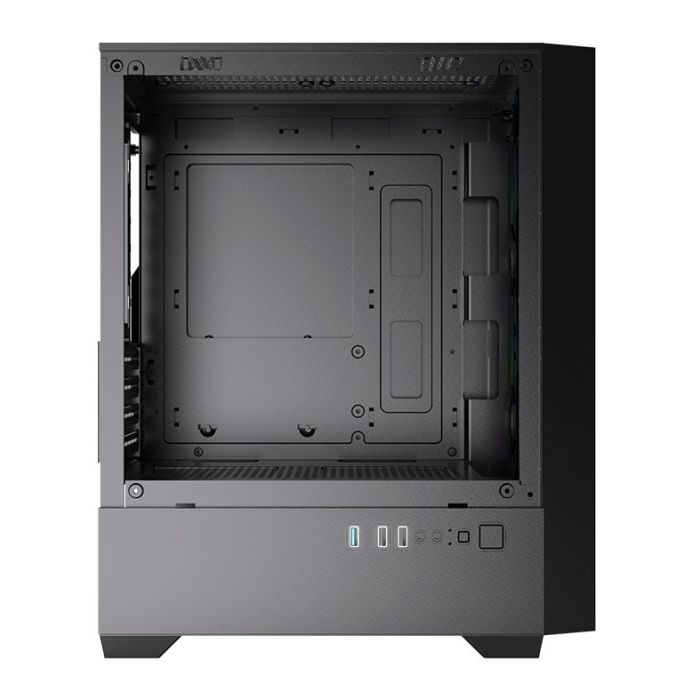 Gabinete Gamer Acegeek Stratus Mesh, Rainbow, Mid-Tower, Lateral de Vidro, Com 3 Fans, Preto, AG-STRATUS-MESH-BK-I3F
