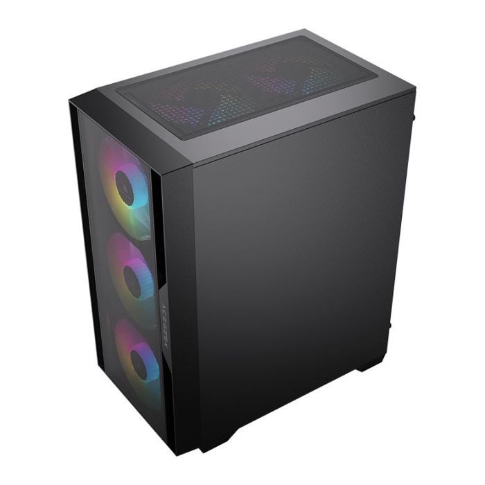 Gabinete Gamer Acegeek Stratus Mesh, Mid-Tower, Lateral de Vidro, Preto, AG-STRATUS-MESH-BK